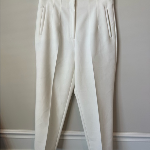 Zara white Classic wide leg  Trousers size large - Picture 3 of 8